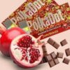 Polka Dot Pomegranate dark chocolate bar with pomegranate pieces